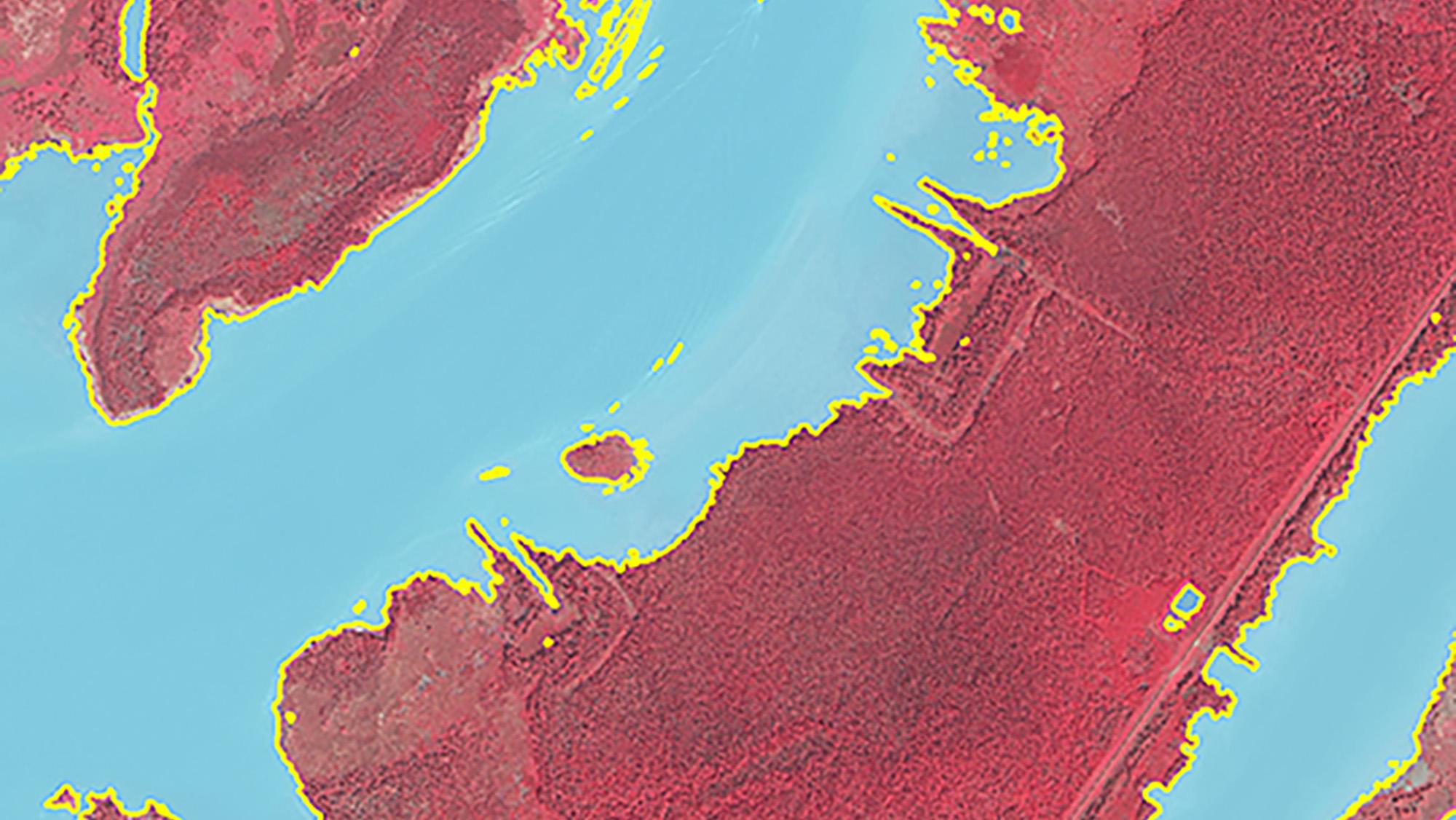 Feature Analyst's software capture of wetlands, as part of imagery and data analysis and image exploitation