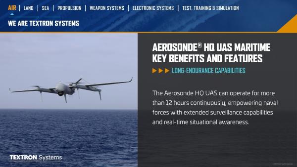 Unitas 2023 Textron Systems Game Changing Aerosonde® Hq Uas Textron
